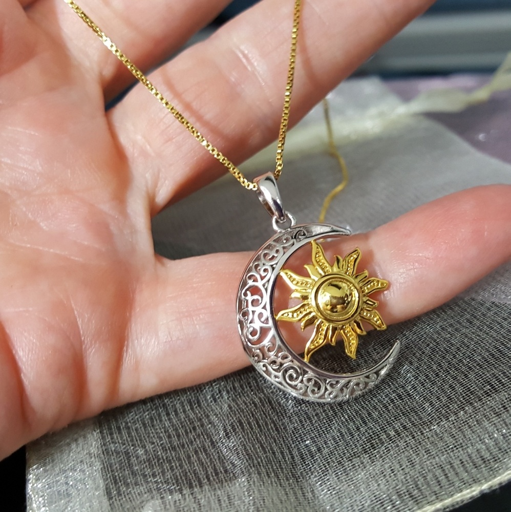 Bohemian Sun and Moon Pendant - Picture 1 of 5